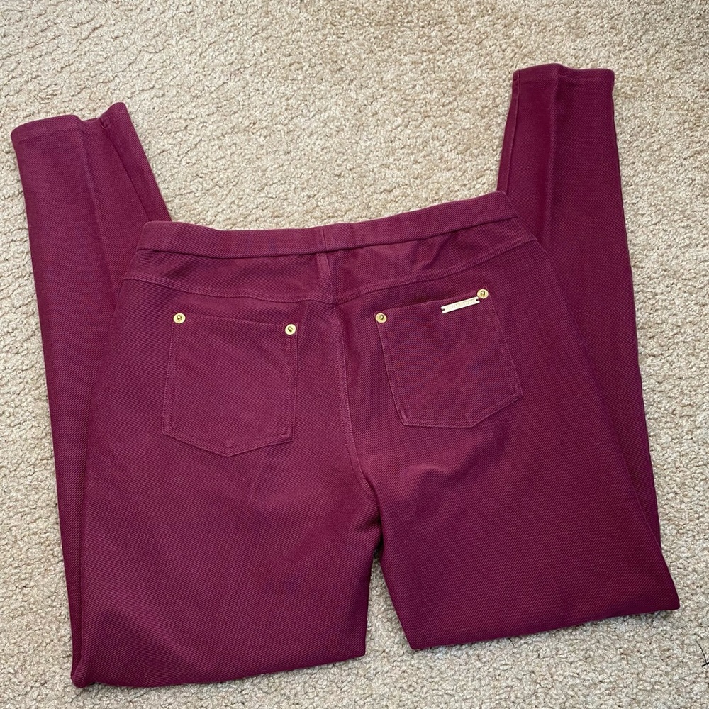 MICHAEL KORS BURGUNDY PULL ON PANTS P/SM